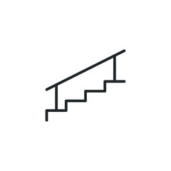 Fototapete - Stairs icon template color editable. Stairs symbol vector sign isolated on white background illustration for graphic and web design.
