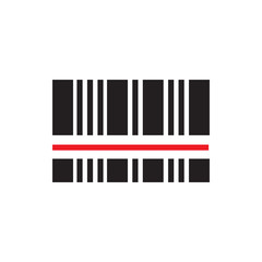 bar code icon vector in simple design