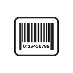 bar code icon vector in simple design