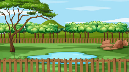 Poster - Background scene with trees in the park