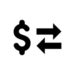 Money transfer icon vector in flat design