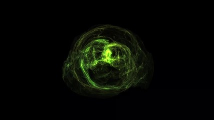 Wall Mural - electric green energy orb, stargate, plasma ball or vfx animation for space, magic or science effect