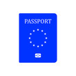 EU passport vector icon isolated on white background