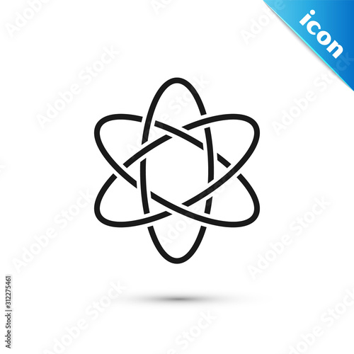 Cuadros en Lienzo Black Atom icon isolated on white background