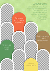 Wall Mural - Template for photo collage or infographic in modern style. Frames for clipping masks are in the vector file. Template for a photo album with geometric frames