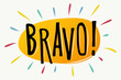 Bravo lettering vector text banner