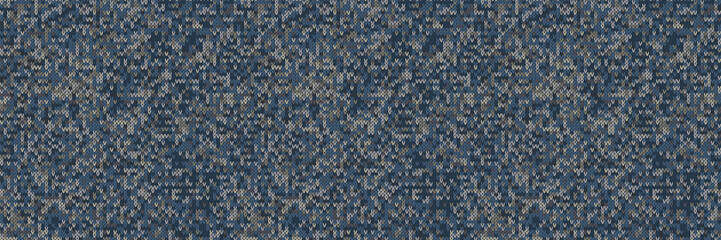 Sticker - : Dark tweed knit stitch effect vector border texture. Masculine gray seamless woven pattern. Hand knitting sweater material. Close up fabric textile banner background. Homespun wool ribbon trim edge.