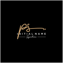Letter PS Signature Logo Template Vector
