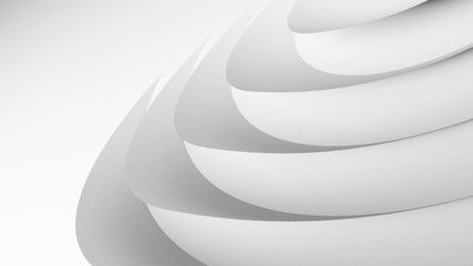 Wall Mural - abstract geometric installation, round shapes over white