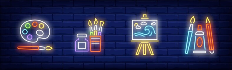 School of art neon sign set