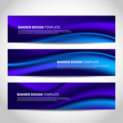 Wall Mural - vector banners with abstract blue wavy background. mesh blue vector website headers