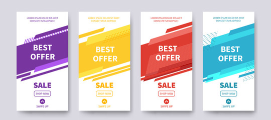 best offer sale banners for social media stories, web page, promotion for mobile