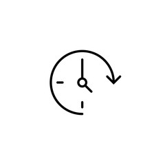 Clock icon in flat style. Watch vector illustration on white isolated background. Timer business concept.