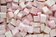 Background of Fresh Sliced Cubes of Taro Root