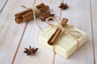 © chaiko - Organic soap with cinnamon on wooden background