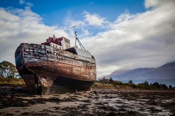 The Corpach shipwreck at Loch Linnhe