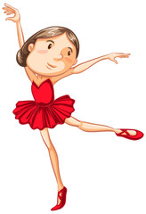 Sticker - Athlete doing ballet dance on white background