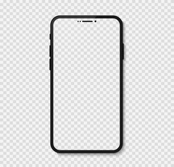 Wall Mural - Trendy smartphone mockup mobile phones. Template for infographics or presentation. Vector illustration