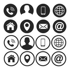 Wall Mural - business card contact information icons. vector illustration.