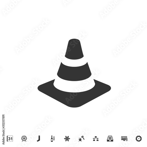 Cuadros en Lienzo traffic cone icon vector illustration for graphic design and websites