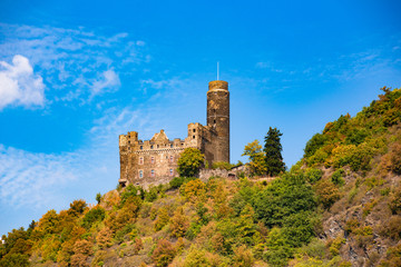 Canvas Print - Historic Maus Castle, Sankt Goar Germany, seen from along the Rhine River