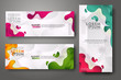 © popuo design - Banner set design template in trendy vibrant gradient colors with abstract fluid shapes