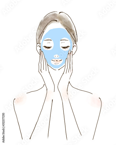 パックをする女性 フェイス エステ 若い スペシャルケア 水彩風のイラスト Buy This Stock Illustration And Explore Similar Illustrations At Adobe Stock Adobe Stock