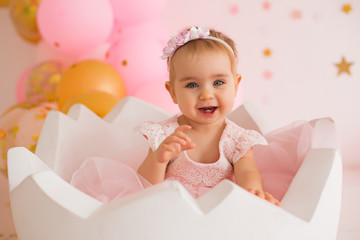 First birthday girl pink decor