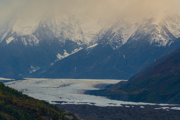 Wall Mural - Matanuska glacier during fall season in Alaska