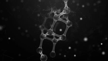 Wall Mural - animation of molecules in 3d