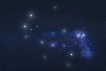 Wall Mural - gemini constellation stars in outer space. zodiac sign gemini constellation lines. elements of this 