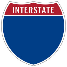 Gz645 GrafikZeichnung - English - Blank Interstate Highway Road Sign. - Simple Template - Isolated - Square Xxl - G8869