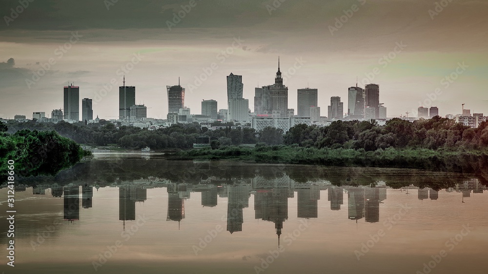 Warszawa wieżowce w centrum - obrazy, fototapety, plakaty 