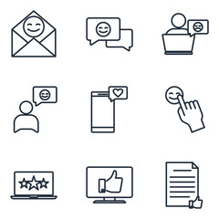 Aufkleber - Feedback Set icon template color editable. rating pack symbol vector sign isolated on white background illustration for graphic and web design.