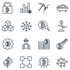Leinwandbilder - Blockchain Set icon template color editable. Blockchain cryptocurrency pack symbol vector sign isolated on white background illustration for graphic and web design.