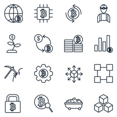 Leinwandbilder - Blockchain Set icon template color editable. Blockchain cryptocurrency pack symbol vector sign isolated on white background illustration for graphic and web design.