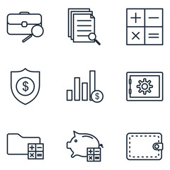 Poster - Accounting Set icon template color editable. Accounting Finance pack symbol vector sign isolated on white background illustration for graphic and web design.