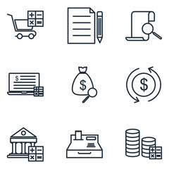 Aufkleber - Accounting Set icon template color editable. Accounting Finance pack symbol vector sign isolated on white background illustration for graphic and web design.