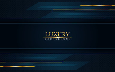 Wall Mural - luxurious dark navy blue background with golden lines. elegant modern background.