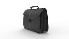 3d Rendering Of A Leather Suitcase Isolated In A Studio Background