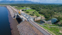 Townsville, Qld - Maintenance Work In Progress On The Ross River Dam Spillway And Gates
