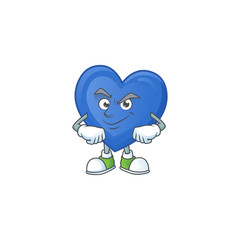 Sticker - Blue love mascot cartoon character style with Smirking face