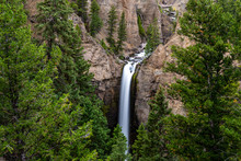 Tower Falls . One Of The Most Beautiful Waterfalls In Yellowstone National Park In Wyoming , United States Of America