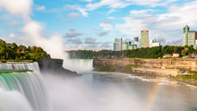 Niagara Falls On America Side In The Morning With Clear Sky , Buffalo , United States Of America