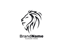 Lion Head Design Logo Vector