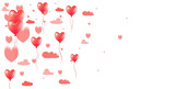 Fototapeta Kwiaty - Red balloons in the shape of a heart. Vector graphics.