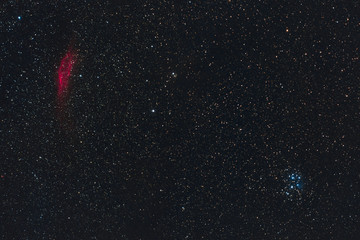 Wall Mural - The California Nebula and the Pleiades photographed from Stockach in Germany.