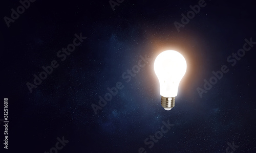 Fotografie, Obraz Glass light bulb . Mixed media