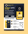 Mobile app flyer template Vector template