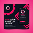 mobile user login app template design vector